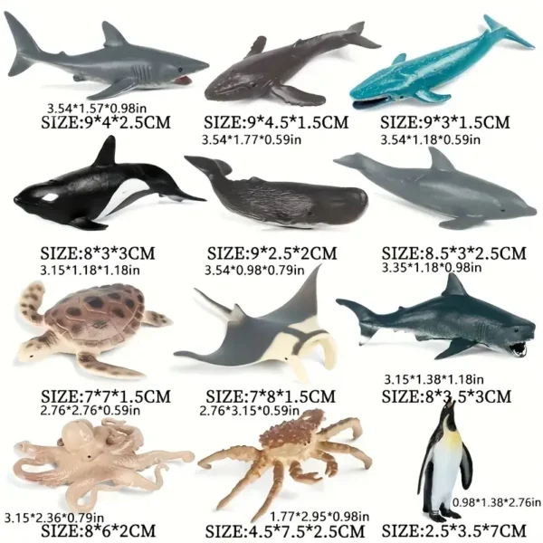 24pcs OceanBreeze Mini Marine Animal Figurine Set